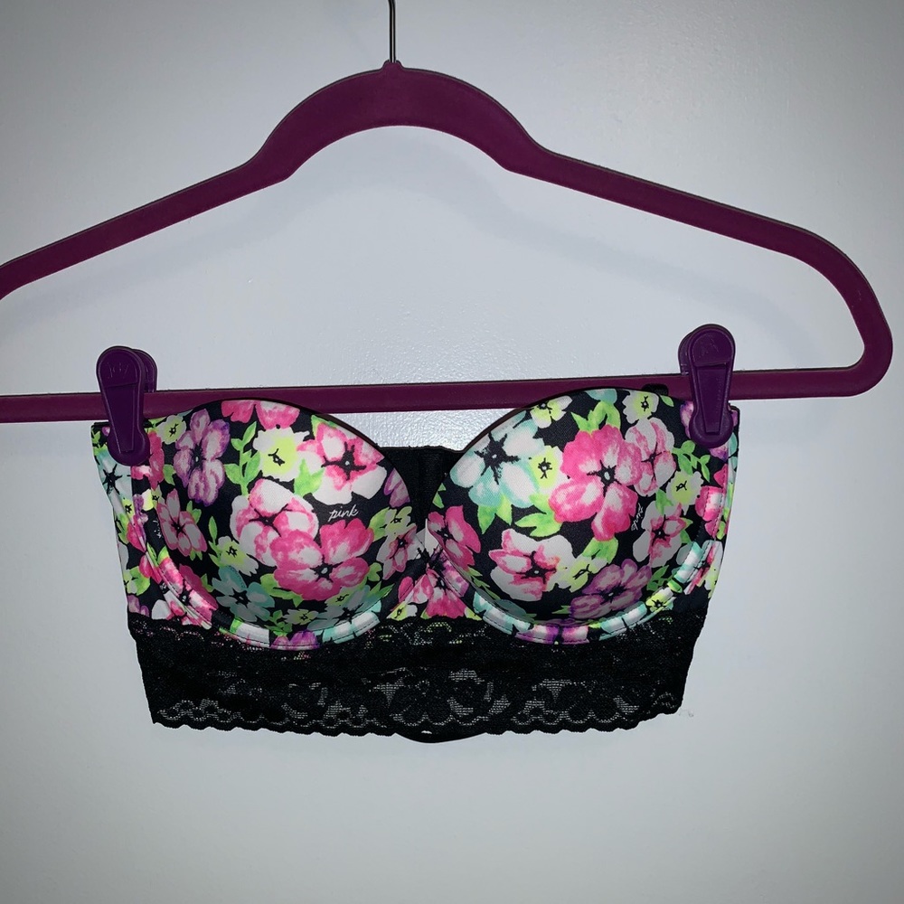 VS Pink floral print balconette bra